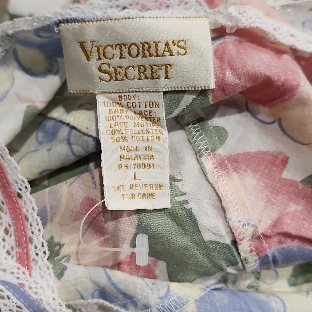 Vintage Gold Label VS High Low Floral Cotton Slip - Picture 7 of 8
